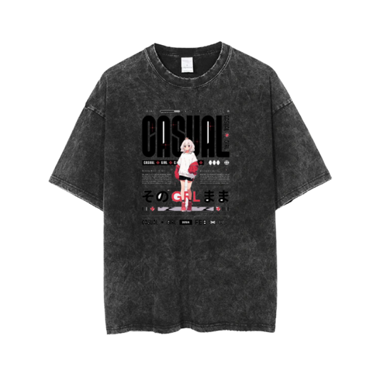 RANDOM ANIME GIRL t- shirt Washed  14