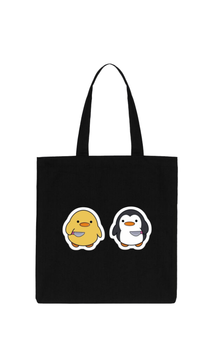 Duck with Knife tote bag Black 13