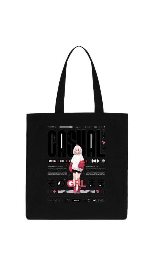 RANDOM ANIME GIRL tote bag Black 14