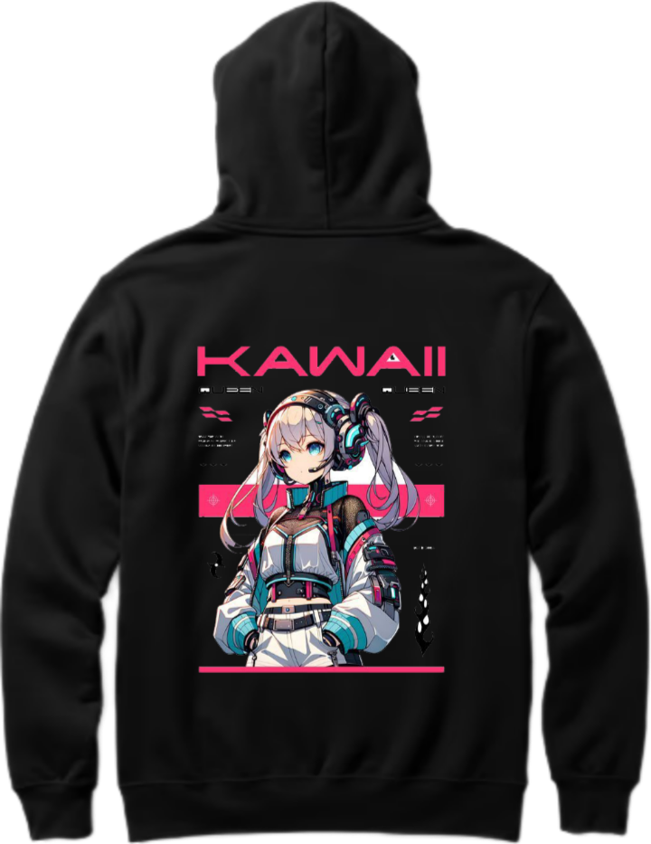 Neverness Over Size hoodie Black Back 14