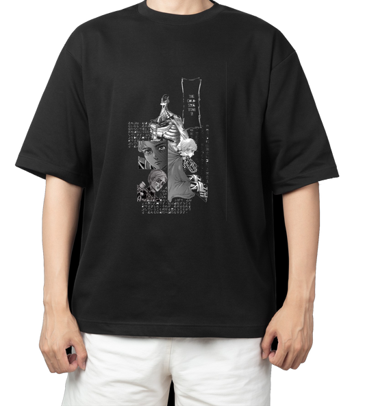 Anime Attack on titan shingeki no kyojin eren levi mikasa  Aot black  Oversize  t- shirt 14