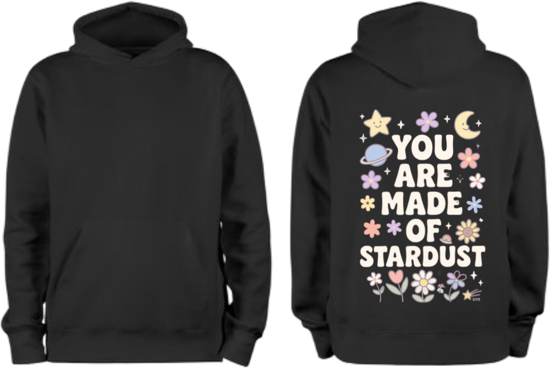 YOU AREMADEOF STARDUST One Size hoodie Black Back 14