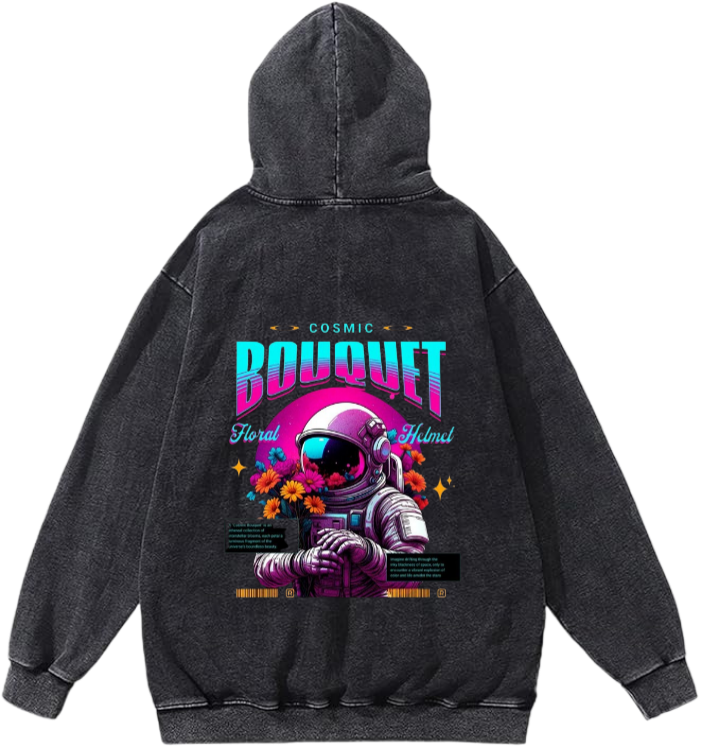 aliens Oversize Hoodie Washed gray Back 14