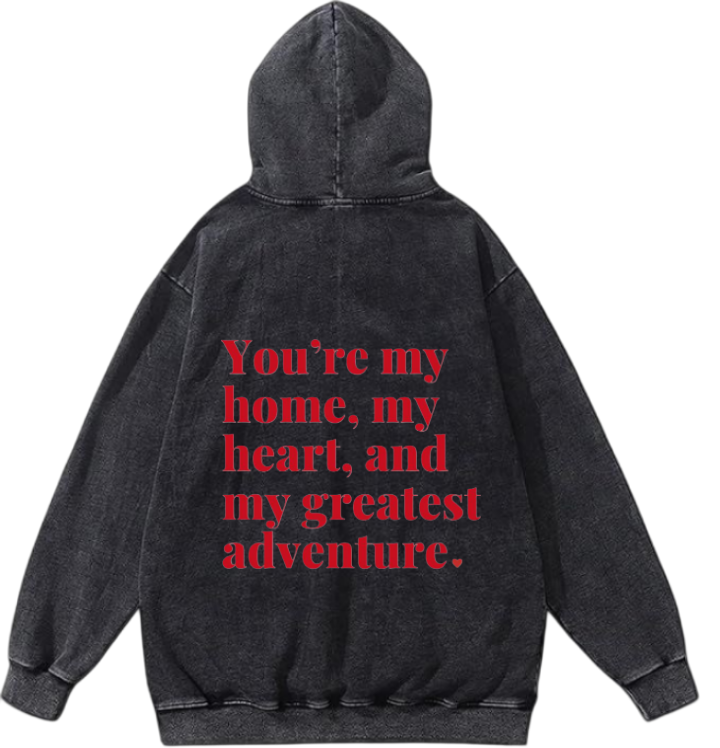 VaIentine coupIe Oversize  Hoodie Washed gray Back 14