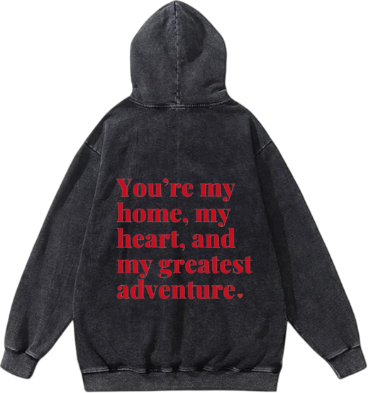 VaIentine coupIe Oversize  Hoodie Washed gray Back 14