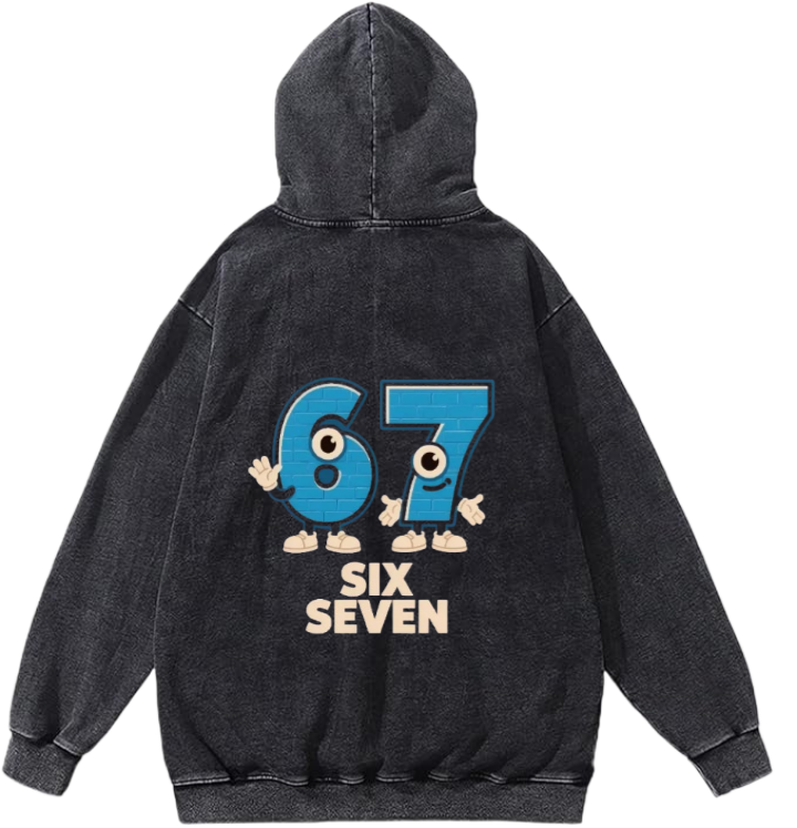 67 designs Oversize Hoodie Washed Back 14