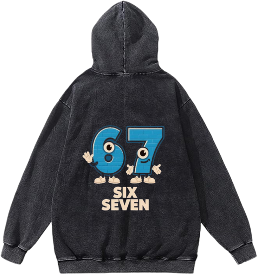 67 designs Oversize Hoodie Washed Back 14