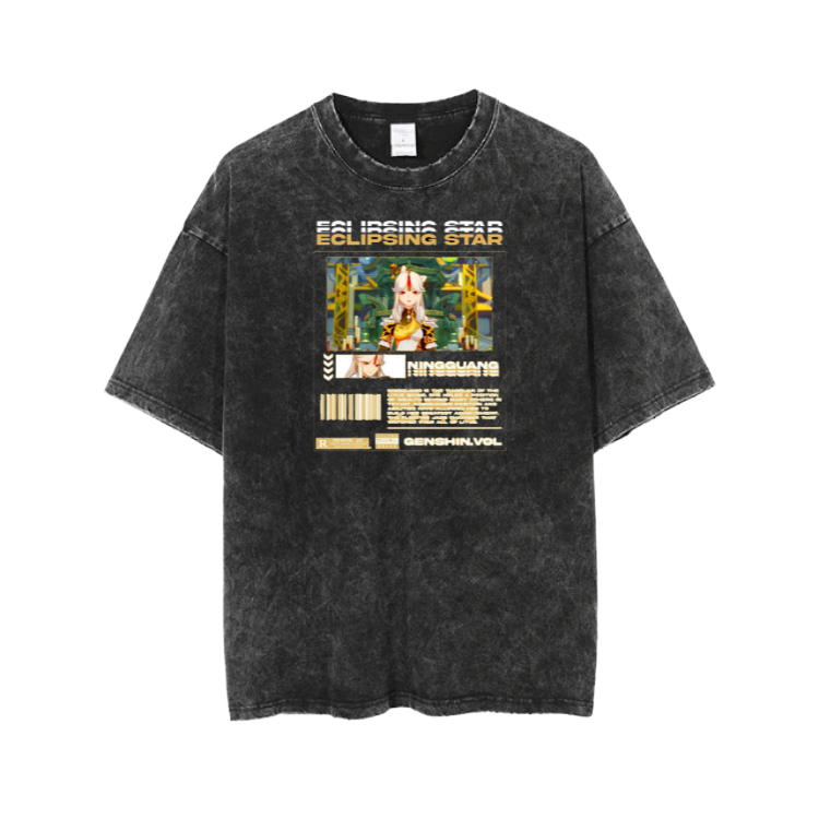 Genshin Impact Ningguang t- shirt Over Size Washed 14