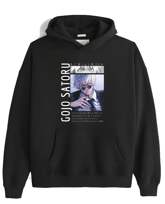jujutsu kaisen GOJO Oversize  Hoodie Black 14