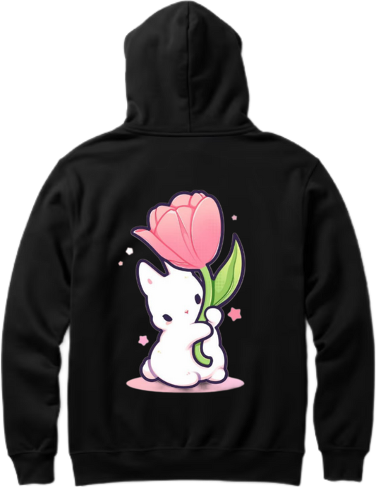 kawaii One Size hoodie Black Back 13