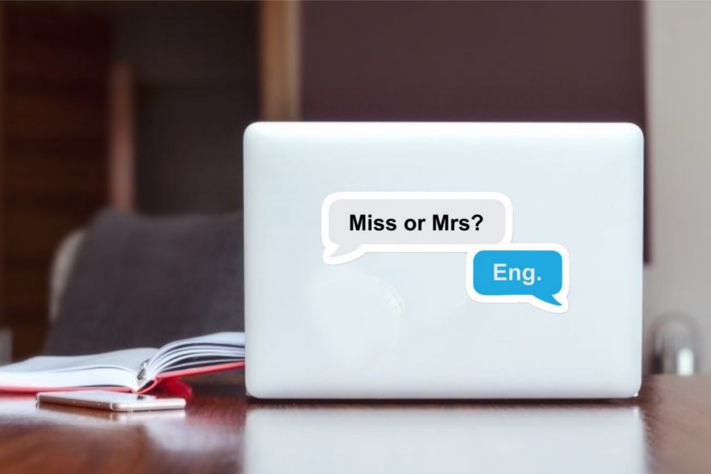 names Laptop Sticker Miss or Mrs? Eng. 14