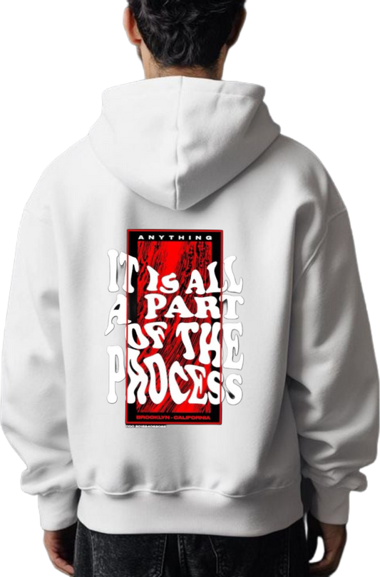 IT IS ALL PART OF THE Process S Over Size hoodie White Back 88