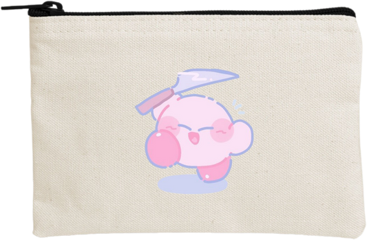 Kawaii Cute Kirby Canvas Makeup Pouch, Aesthetic Pink Anime Character Small Zipper Makeup Bag, Pencil Case, Travel Toiletry Pouch for Women and Girls 13