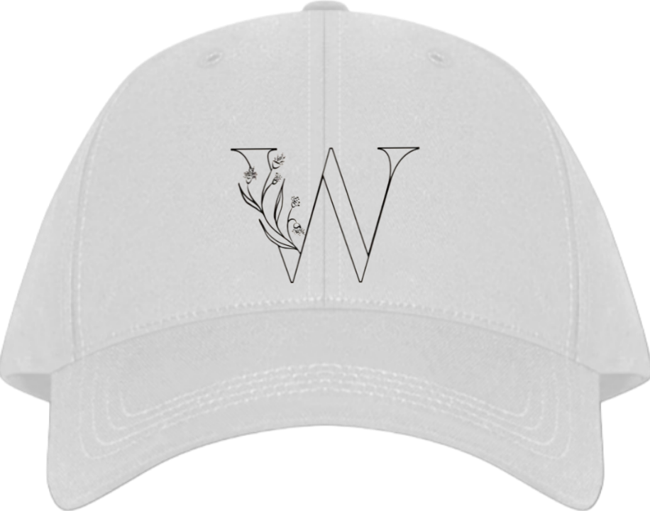 vector letter Baseball cap white W 14