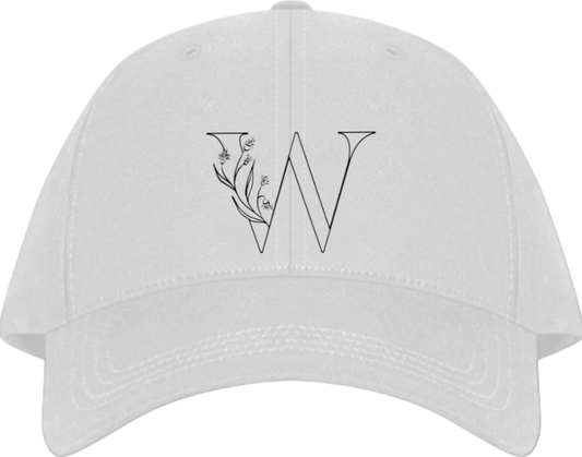 vector letter Baseball cap white W 14
