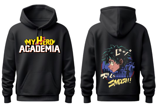 Boku no hero academy bnha One Size hoodie Black Back 14