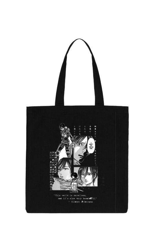 Anime Attack on titan shingeki no kyojin Aot Black tote bag 15