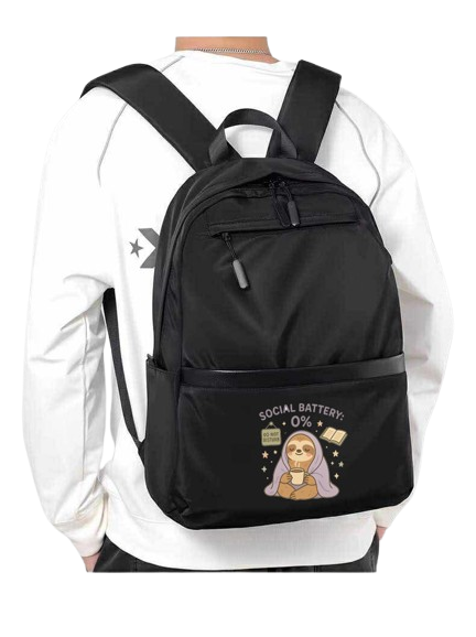SOCIAL BATTERY: 0% School Back bag bag 202
