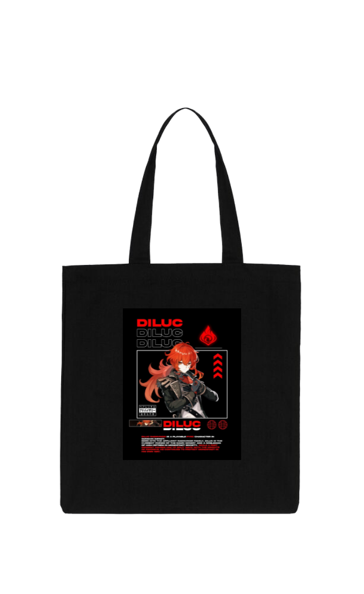 Genshin Impact Diluc tote bag Black 15