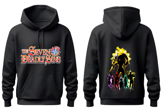 Anime Nanatsu no taizai seven deadly sins Oversize Hoodie Black Back 15