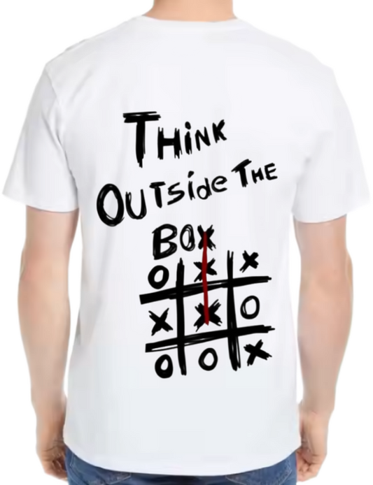 THINK OUTSide THE Box t- shirt One Size White back 15