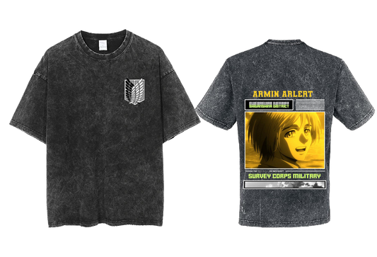 Anime Attack on titan shingeki no kyojin eren levi mikasa Aot Oversize t- shirt Washd acid back 15