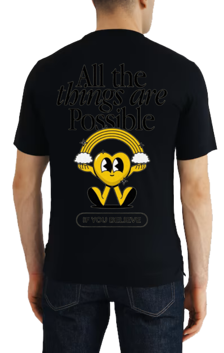 All the things are Possible t- shirt One Size Black back 15