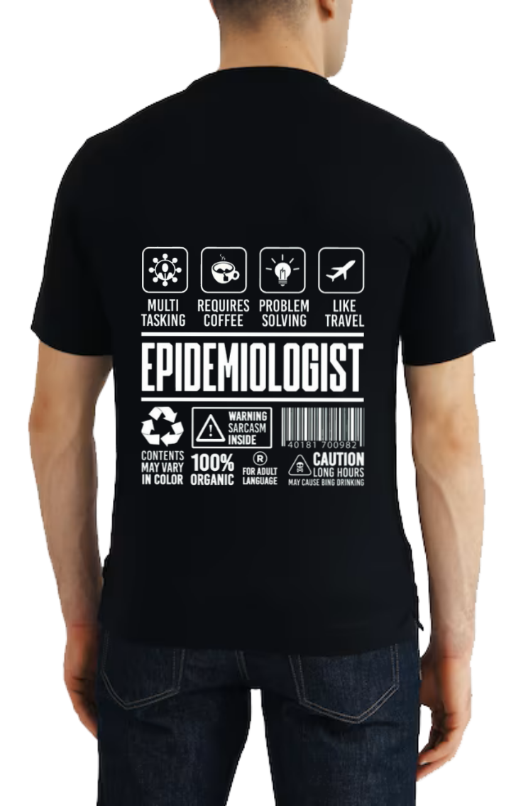 EPIDEMIOLOGIST Back text One Size t- shirt Black Back 128