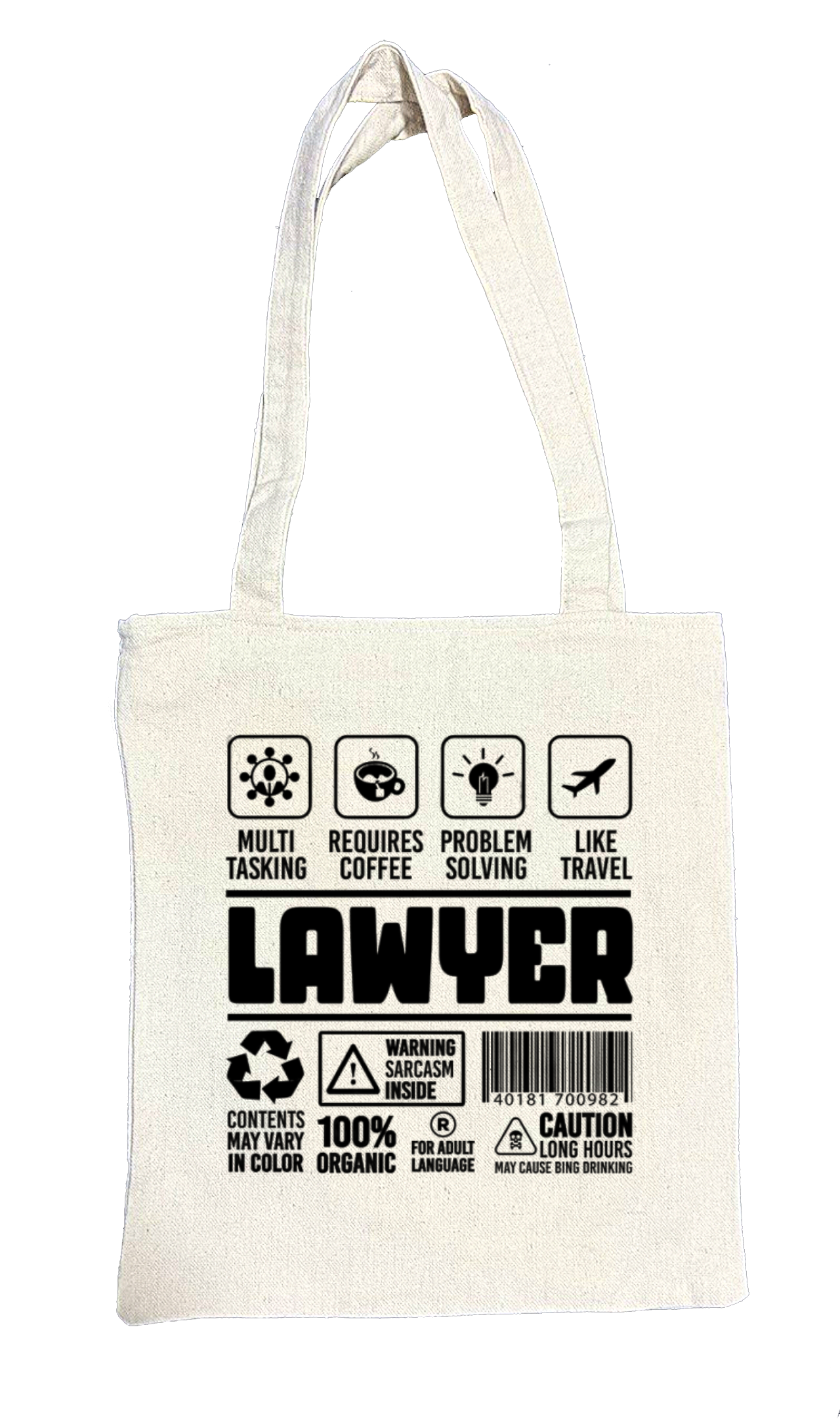 LAWYER Back text tote bag beige 15
