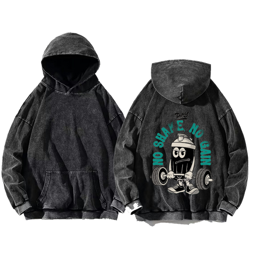 No Shape No Gain One Size hoodie Washed Back 15