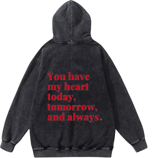 VaIentine coupIe Oversize  Hoodie Washed gray Back 15