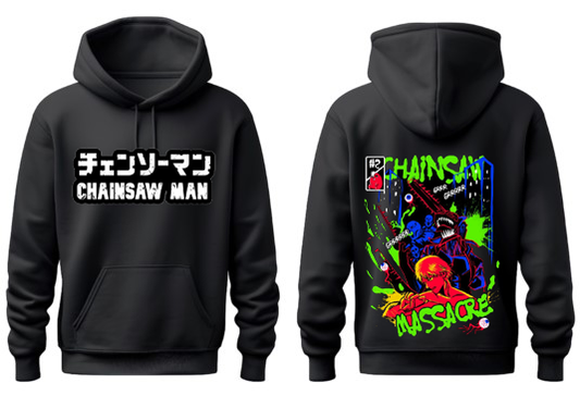 Chainsaw Man One Size hoodie Black Back 15