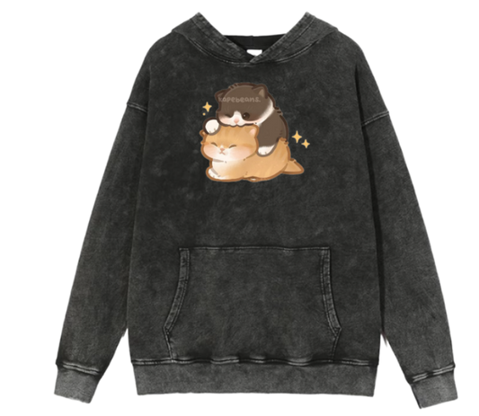 cat Oversize Hoodie Washed 15
