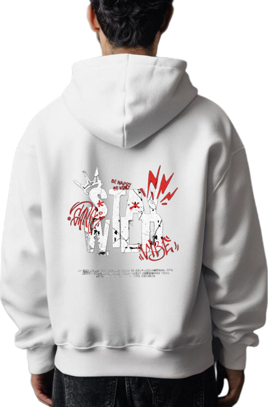 Stay Wild Over Size hoodie White Back 89