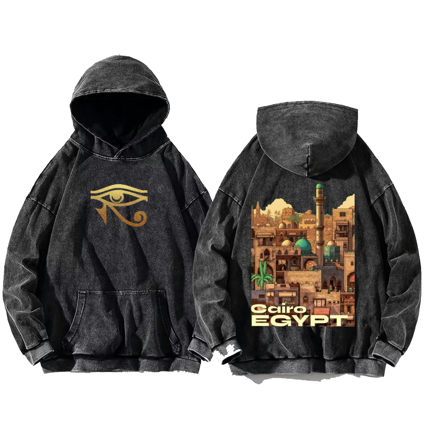 Egypt Over Size hoodie Washed Back 15