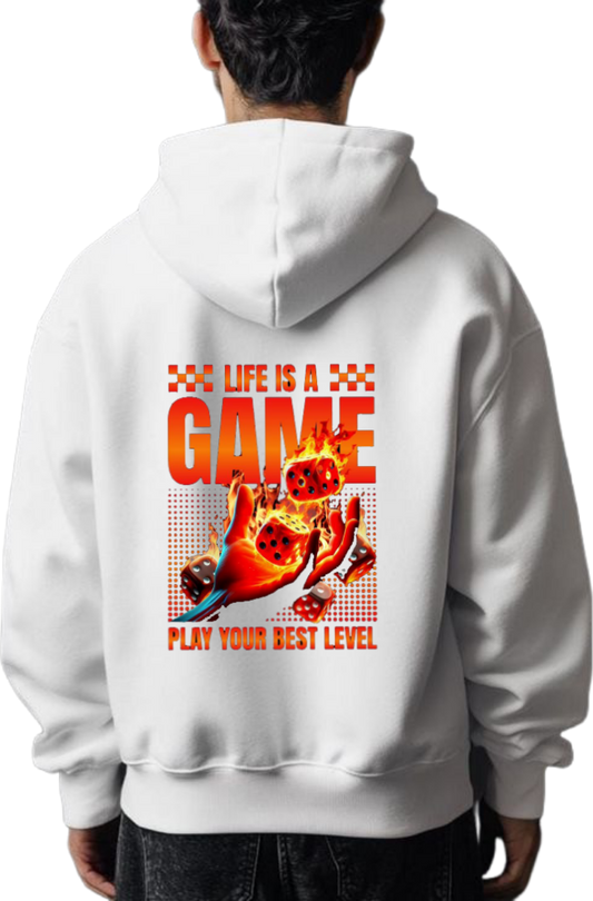 GAME Over Size hoodie White Back 62