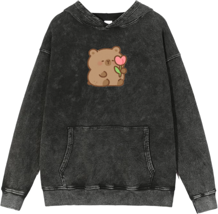 bear Oversize  Hoodie Washed gray 15