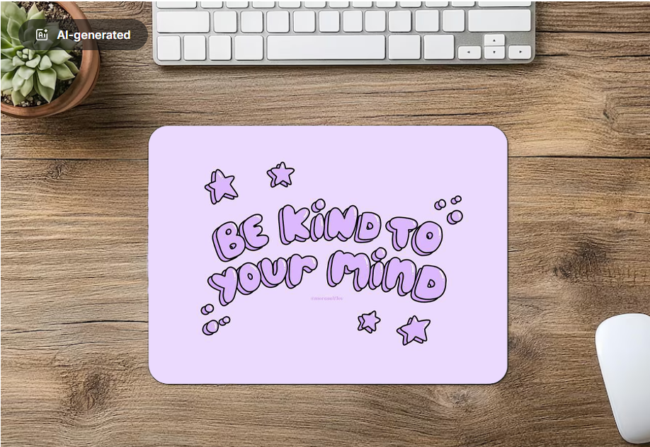Mouse Pad BE KIND TO your mind