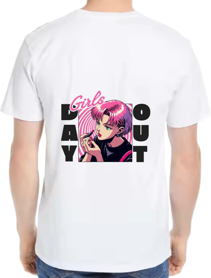 Girls Day Out t- shirt Over Size White Back 55