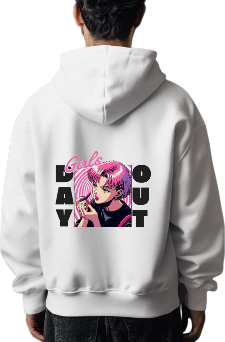Girls Day Out Over Size hoodie White Back 45
