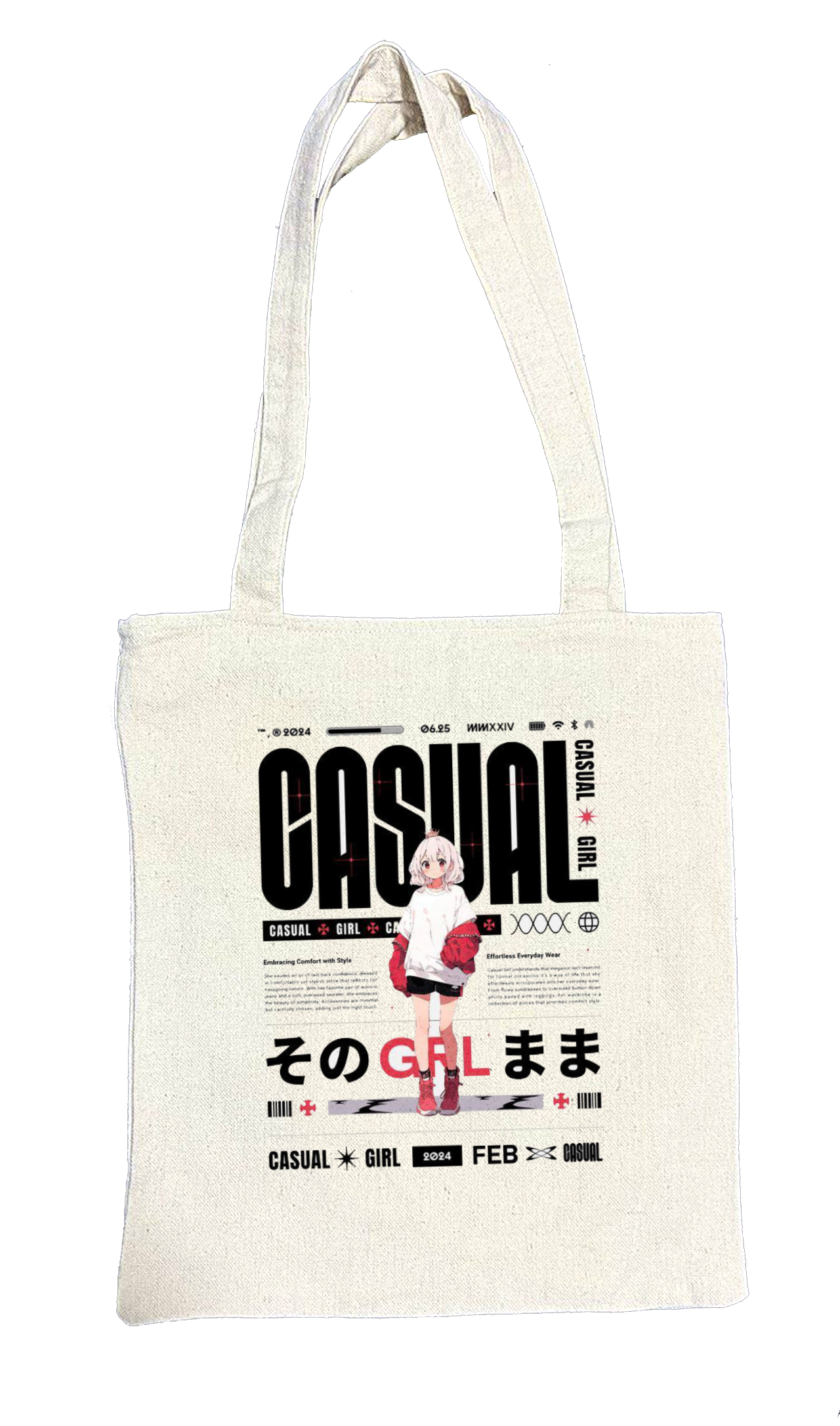 RANDOM ANIME GIRL tote bag Beige 15