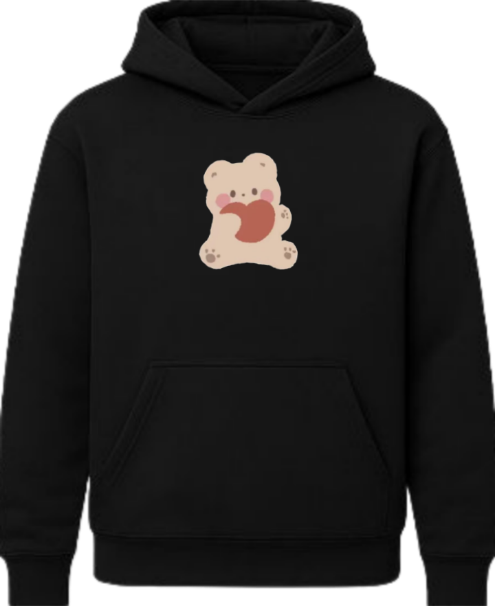 bear Oversize Hoodie Black 15