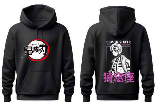 Anime Demon slayer nezuko tanjiro Oversize Hoodie Black 15