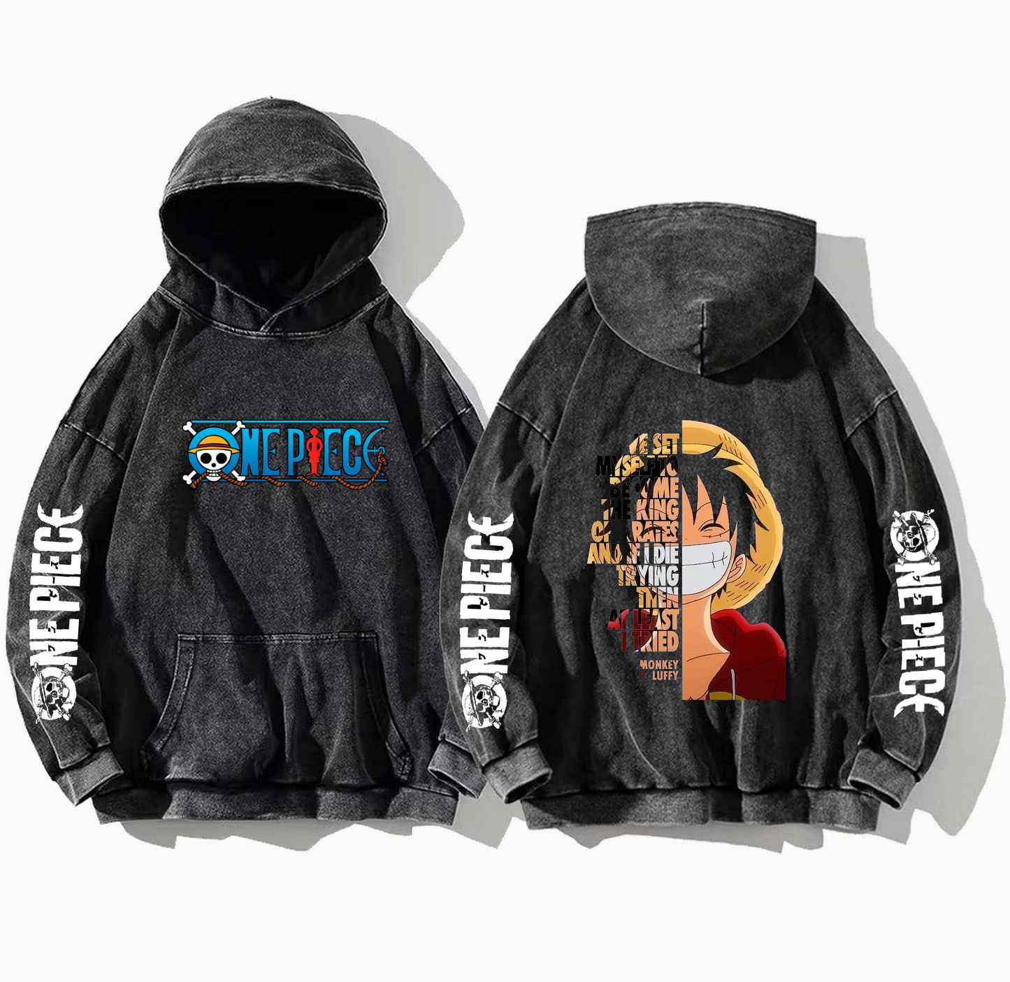 one piece One Size hoodie Washed Back 15