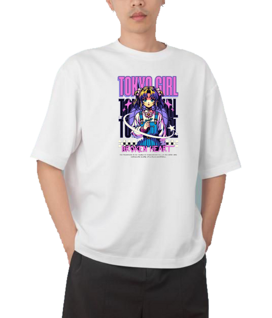 RANDOM ANIME GIRL  t- shirt White 15