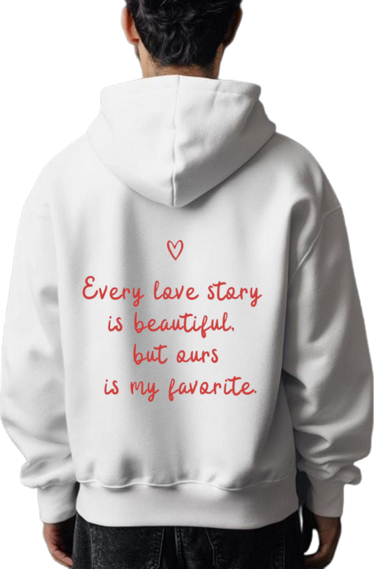 VaIentine coupIe Oversize Hoodie White Back 13