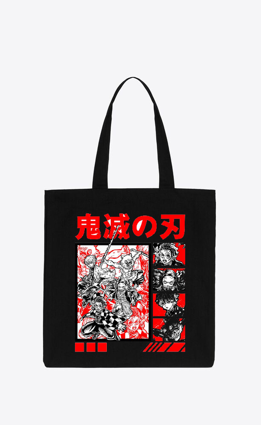 Anime Demon slayer nezuko tanjiro tote bag Black 15