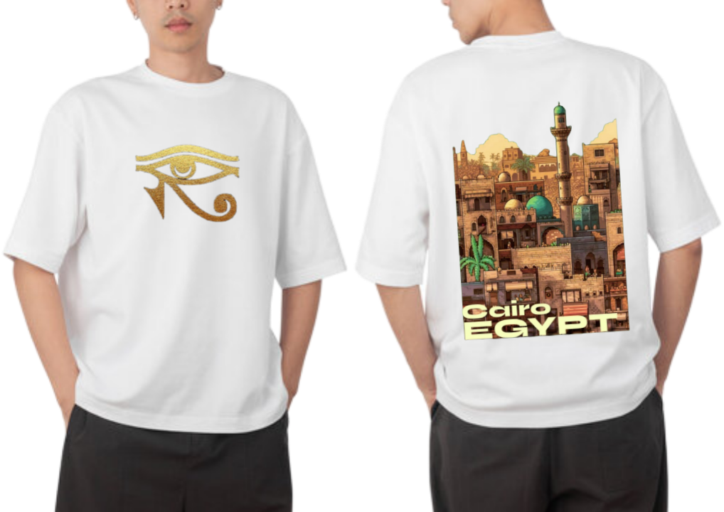 Egypt t- shirt Over Size White Back 15