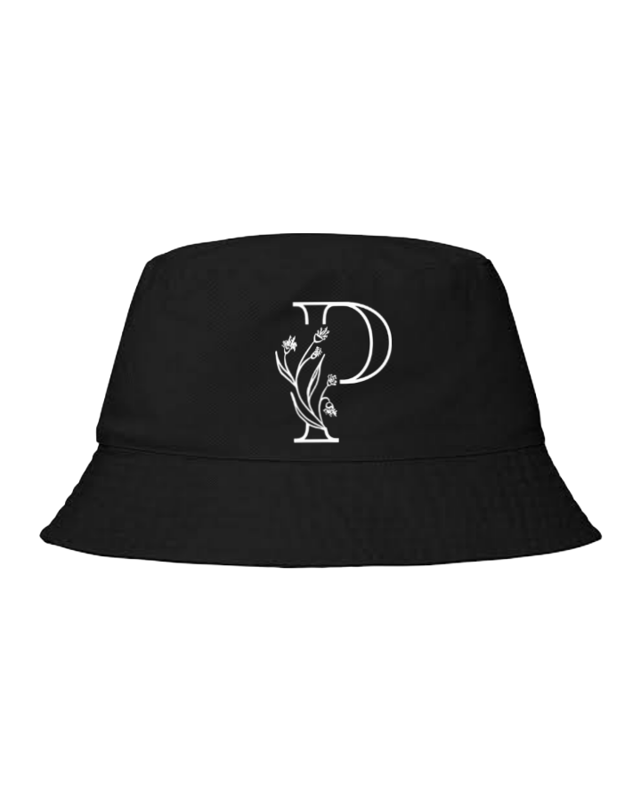 vector letter Bucket hat Fishman hat cap Black P 15