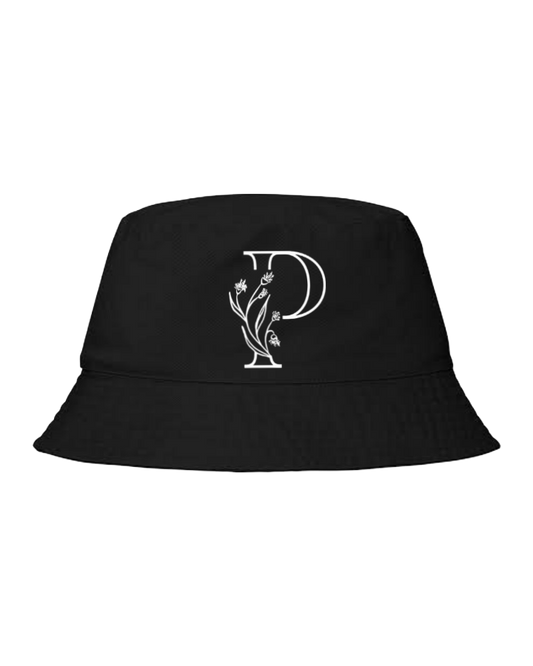 vector letter Bucket hat Fishman hat cap Black P 15